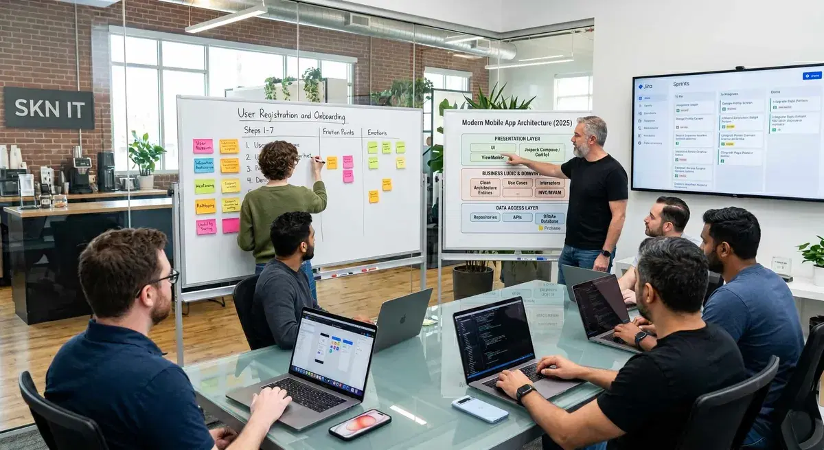 SKN IT mobile app development process workflow for East London SMEs