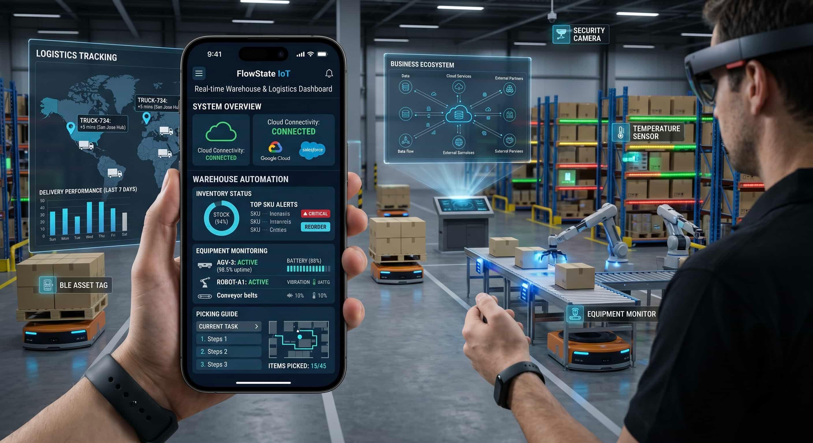 Smart IoT integrated mobile application controlling physical assets in Barking