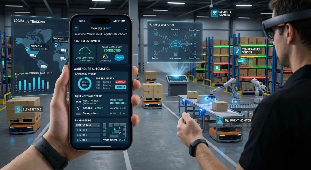 Smart IoT integrated mobile application controlling physical assets in Barking