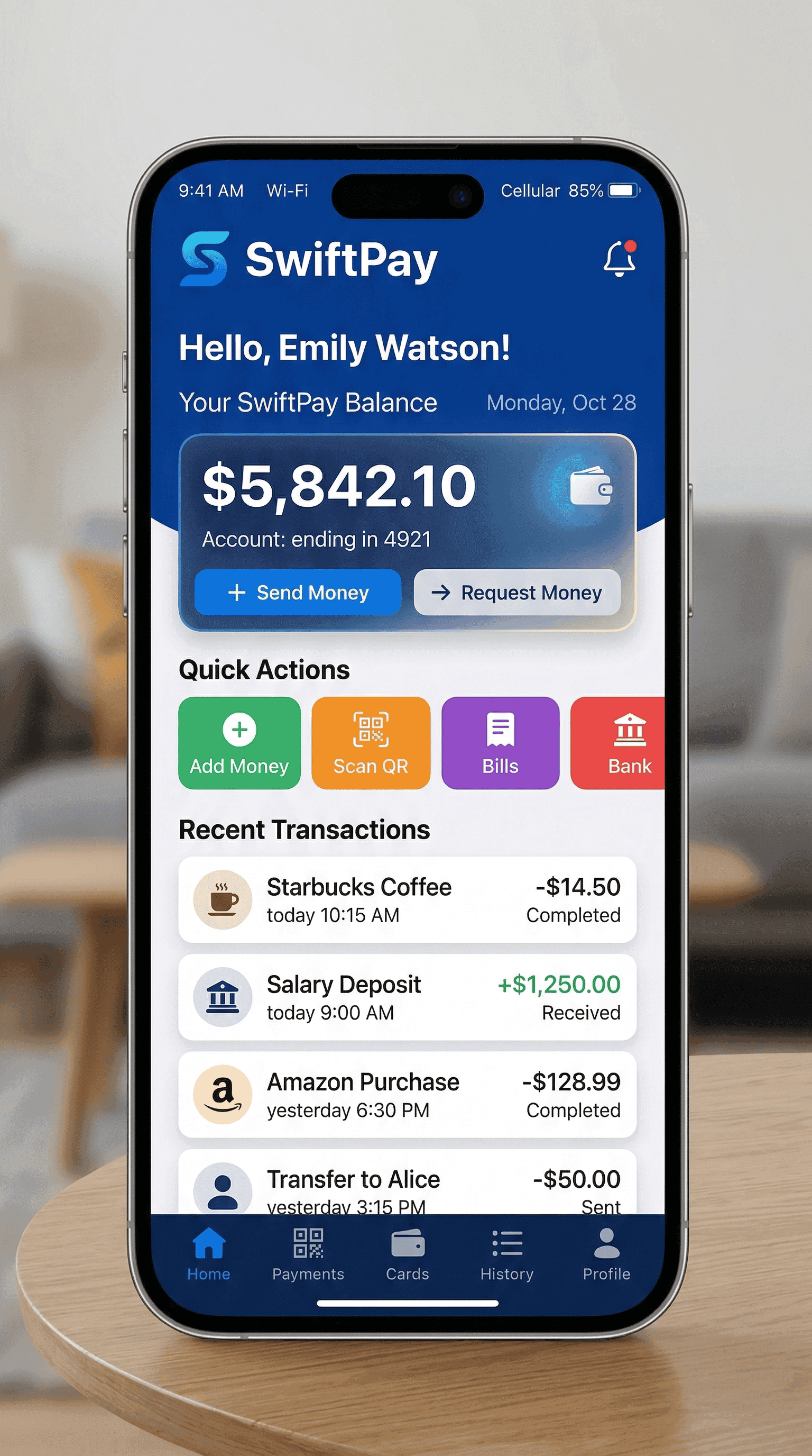 SwiftPay — Secure Fintech Mobile Wallet