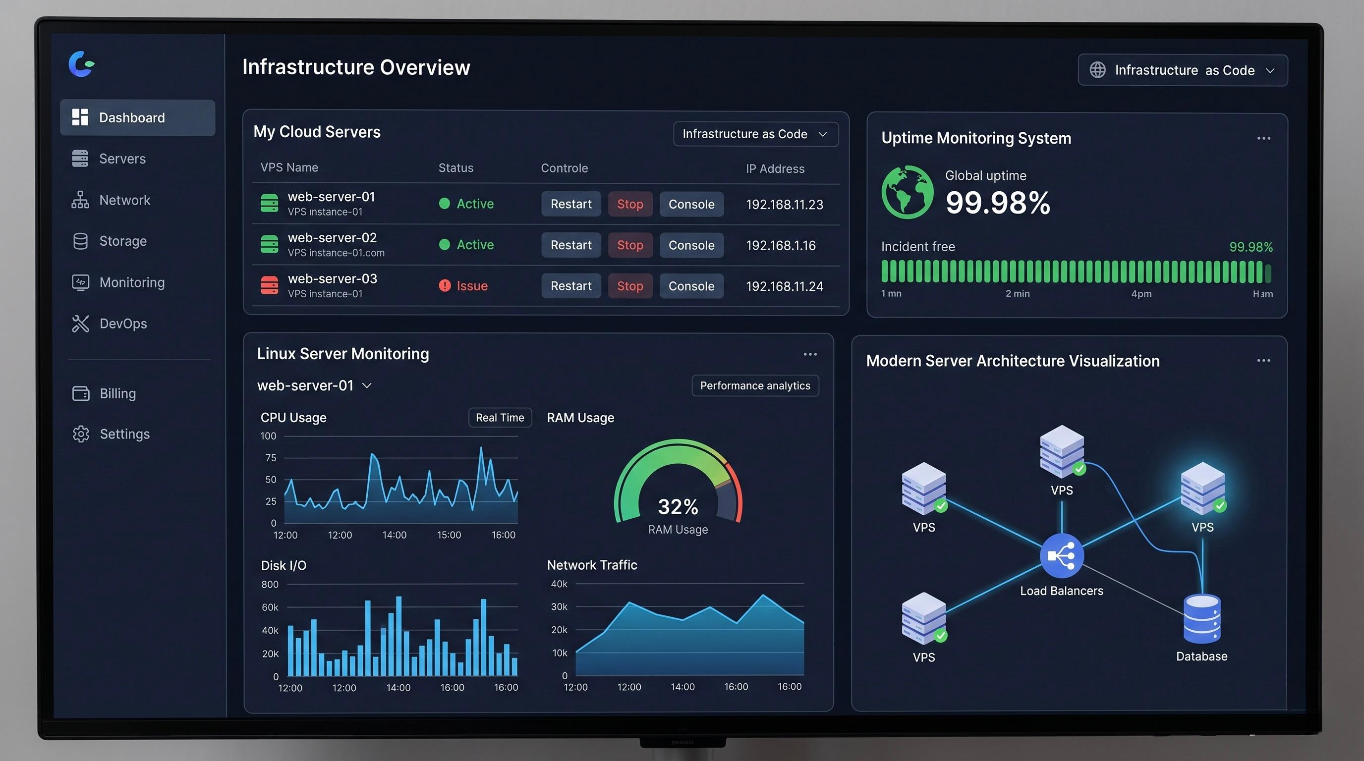 High-performance custom VPS hosting infrastructure in Barking