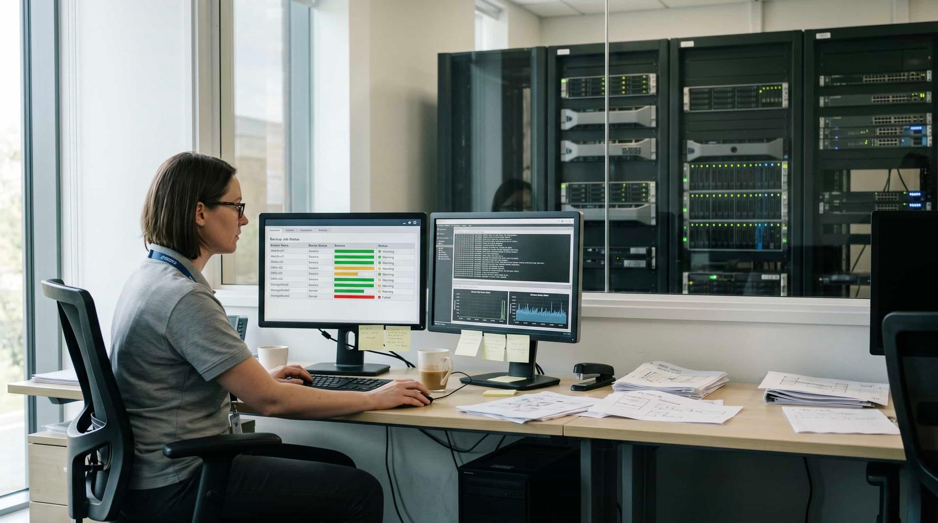 Enterprise server infrastructure and automated backup system at SKN IT