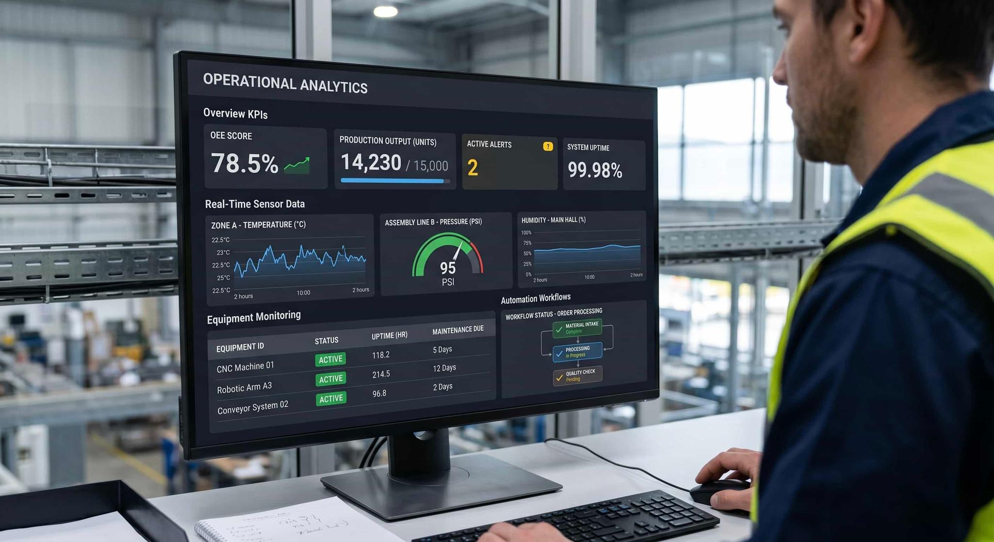 Custom IoT dashboard and real-time analytics